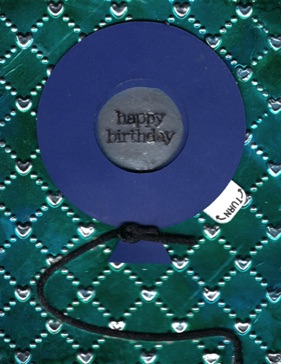 Iris Card - Balloon Happy Birthday (blue & green) Opened